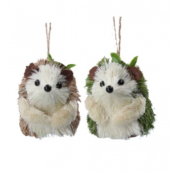 Gisela Graham Set of Two Bristle Spring Hedgehog Easter Decorations